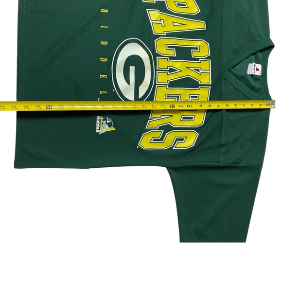 Green Bay Packers Riddell 3/4 Sleeve V Neck Jersey Style Shirt Size Medium - Picture 3 of 10